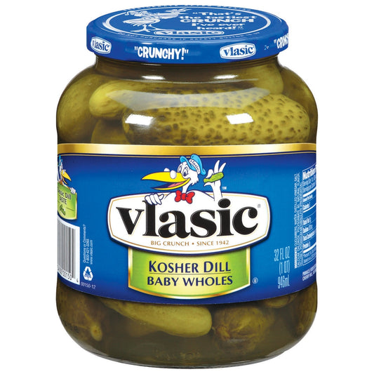 Vlasic Baby Dill Pickle Whole Jar; 32 Fluid Ounce; 12 Per Case - High Mart Wholesale