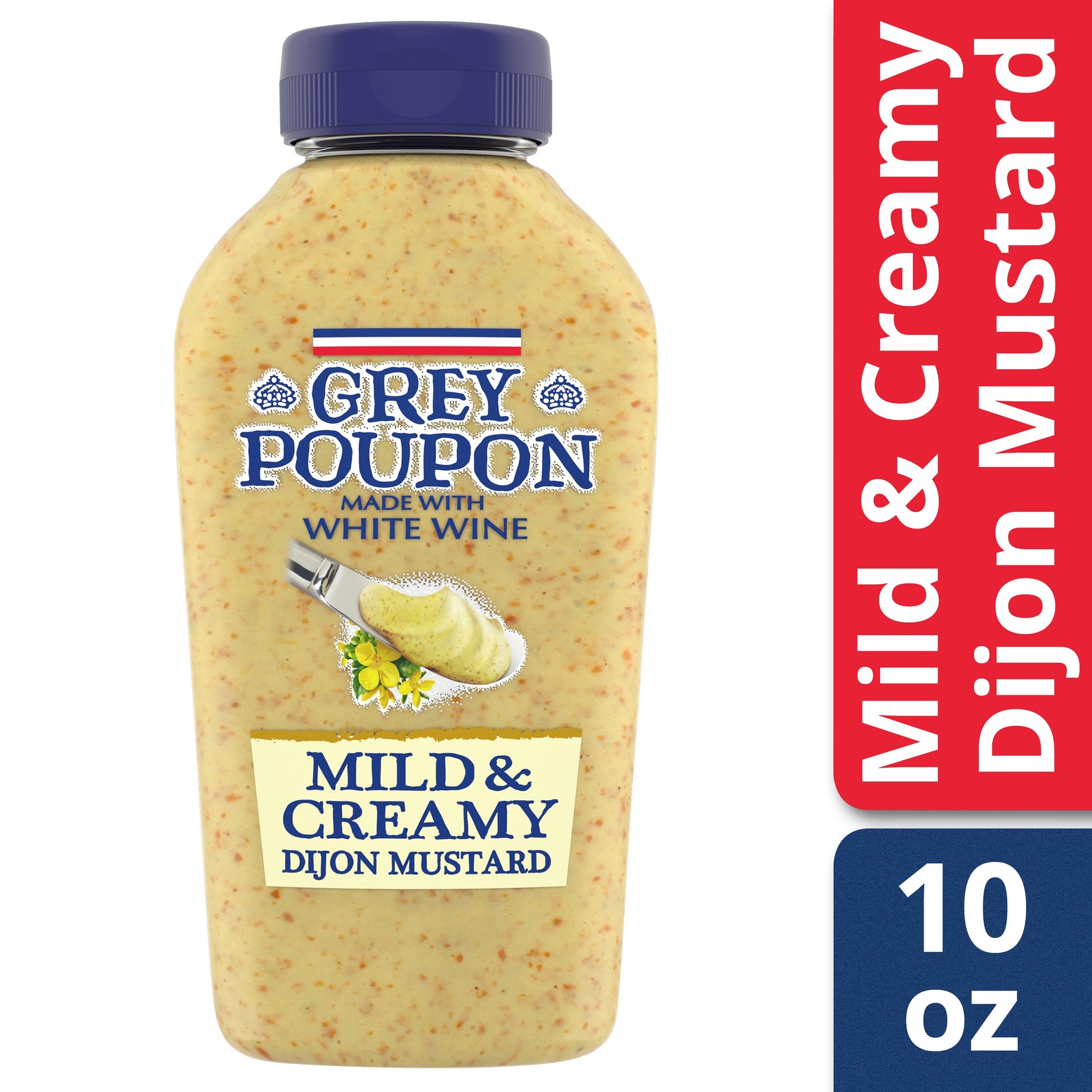 Grey Poupon Mild Creamy Dijon Mustard Bottle; 10 Ounce; 8 Per Case - High Mart Wholesale