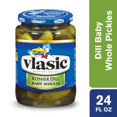 Vlasic Kosher Baby Dill Pickle Whole Jar; 24 Fluid Ounce; 12 Per Case - High Mart Wholesale