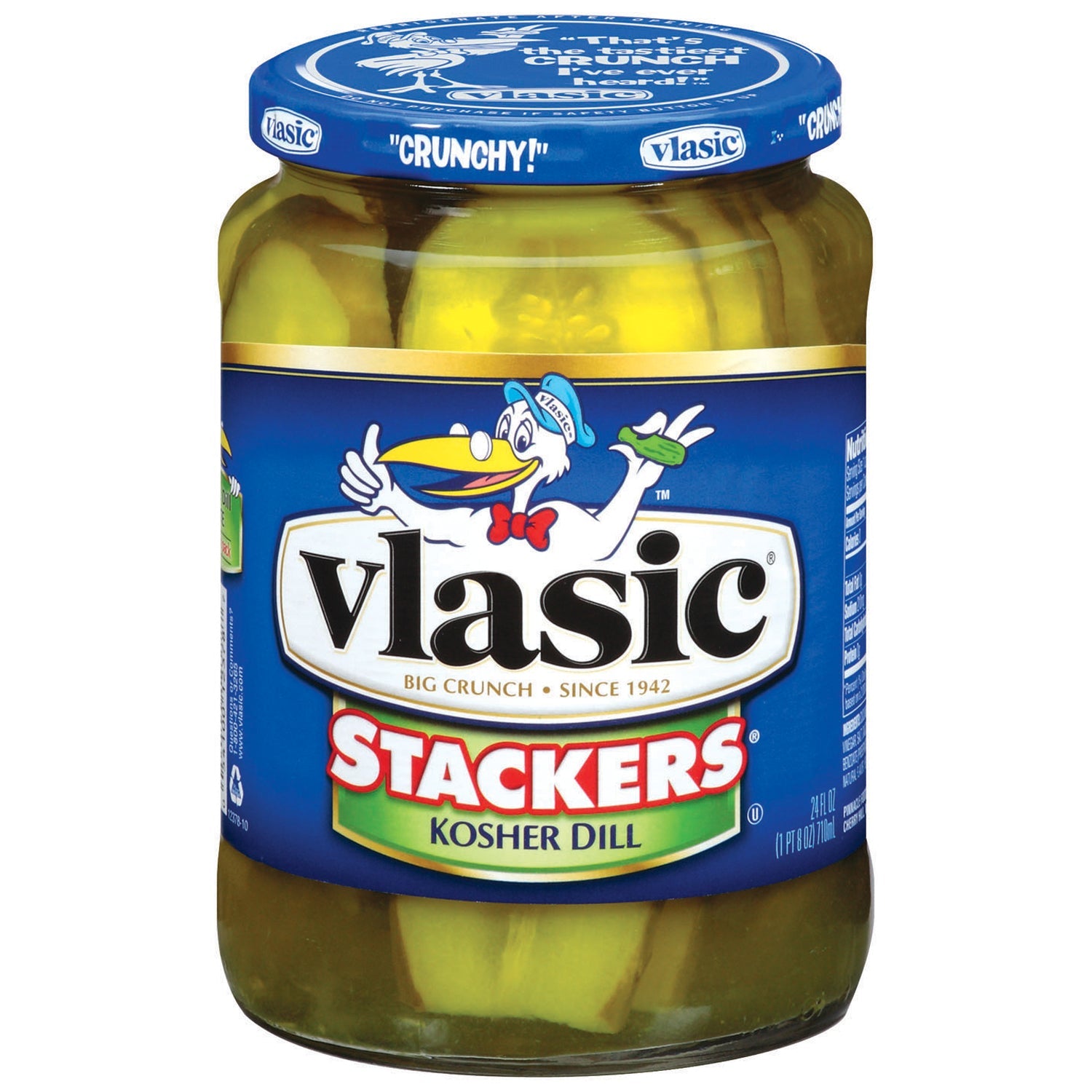 Vlasic Kosher Dill Stackers Sandwich Pickle Jar; 24 Fluid Ounce; 6 Per Case - High Mart Wholesale