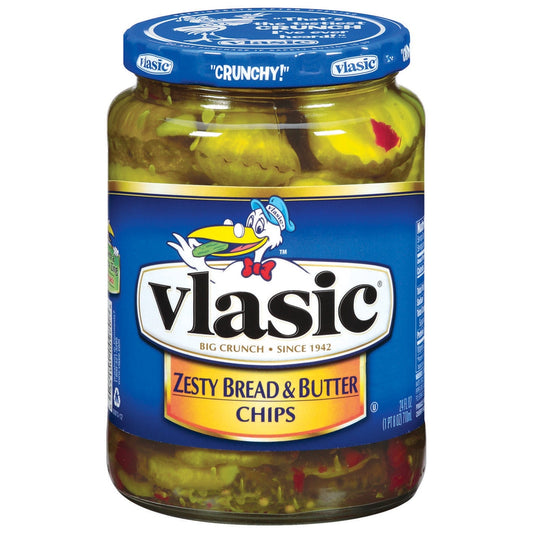 Vlasic Bread And Butter Pickle Chip Jar; 24 Fluid Ounce; 12 Per Case - High Mart Wholesale