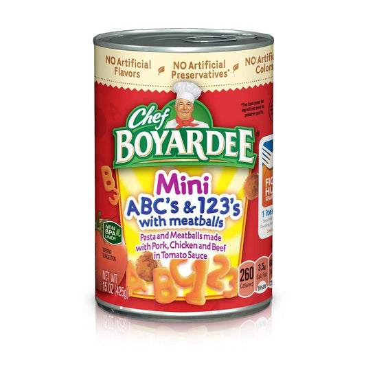 Chef Boyardee Chef Boyardee Mini Bites Abc&123 With Meatball; 15 Ounces; 24 Per Case - High Mart Wholesale