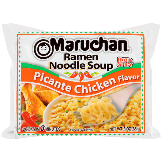 Maruchan Ramen Hot & Spicy Picante Chicken Flavored Ramen Noodle Soup; 3 Ounces; 24 Per Case - High Mart Wholesale