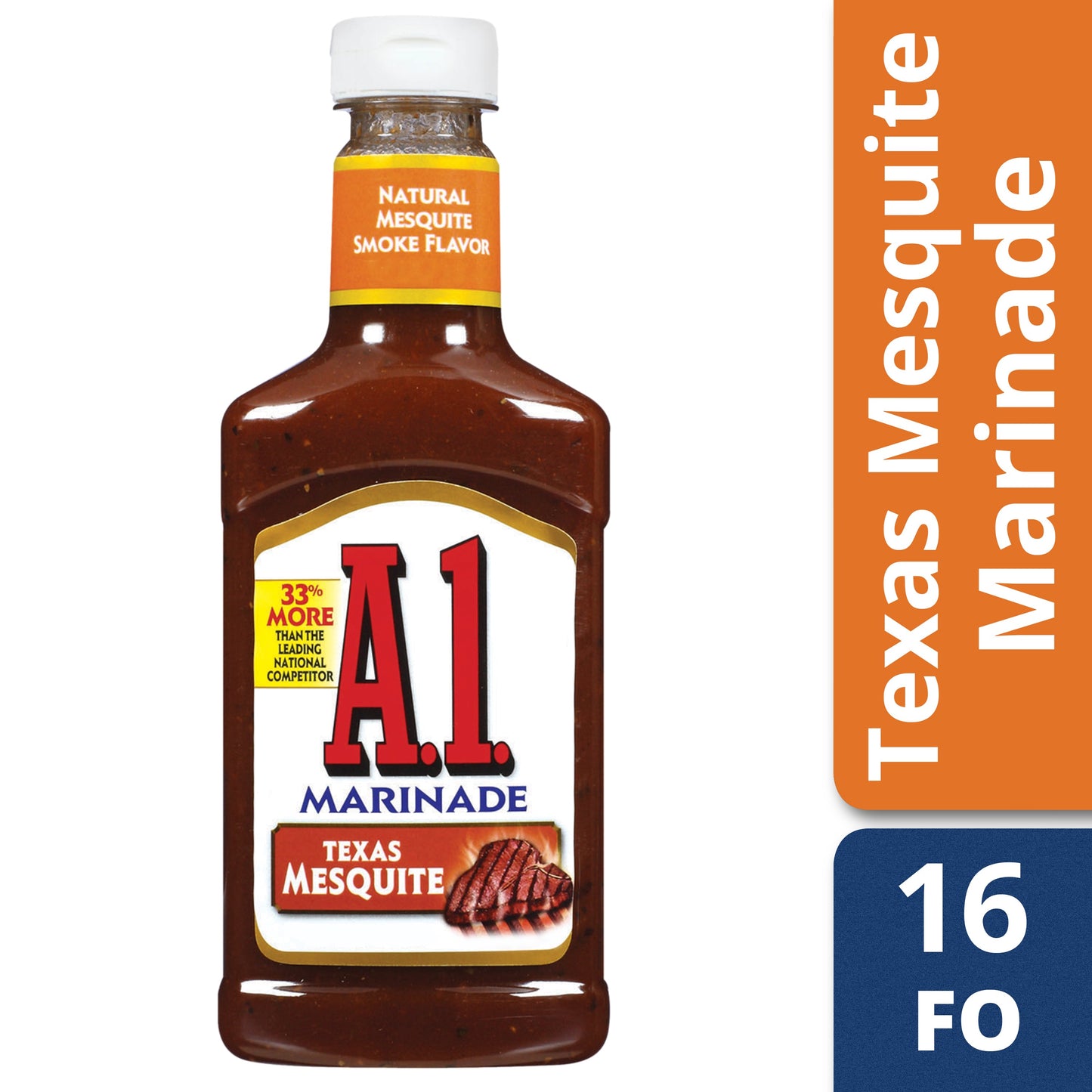 A.1. Texas Mesquite Marinade Steak Sauce Bottle; 16 Fluid Ounce; 6 Per Case - High Mart Wholesale