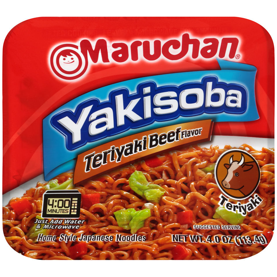 Maruchan Yakisoba Teriyaki Beef Flavored Home Style Japanese Noodles; 4 Ounce; 8 Per Case - High Mart Wholesale