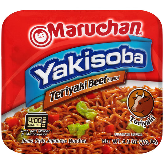 Maruchan Yakisoba Teriyaki Beef Flavored Home Style Japanese Noodles; 4 Ounce; 8 Per Case - High Mart Wholesale