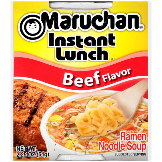 Maruchan Instant Beef Flavored Ramen Noodle Soup; 2.25 Ounces; 12 Per Case - High Mart Wholesale