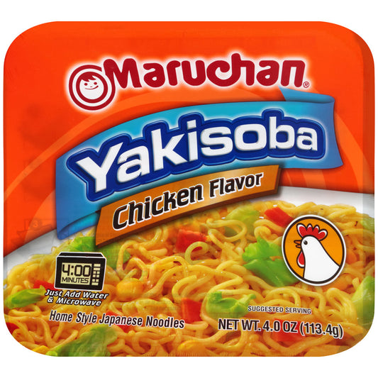 Maruchan Yakisoba Chicken Flavored Home Style Japanese Noodles; 4 Ounces; 8 Per Case - High Mart Wholesale