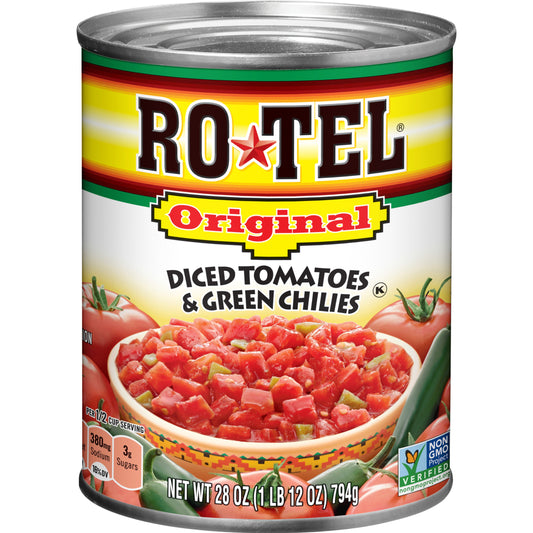 Ro Tel Original Diced Tomatoes And Green Chilies; 28 Ounces; 12 Per Case - High Mart Wholesale