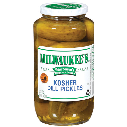 Milwaukee Kosher Dill Pickle Whole Jar; 32 Fluid Ounce; 12 Per Case - High Mart Wholesale