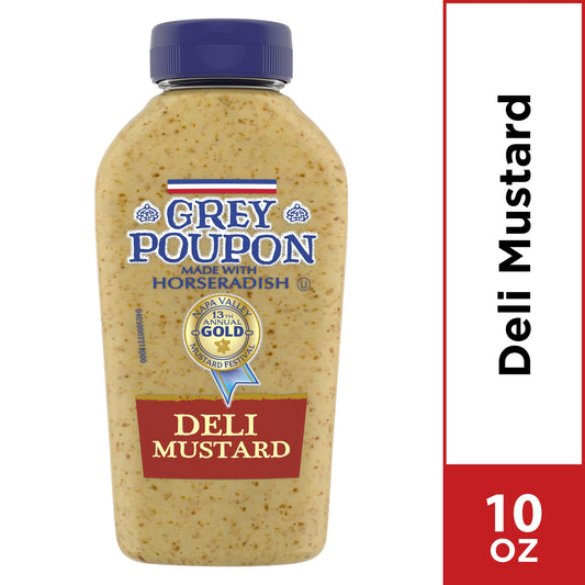 Grey Poupon Dijon Squeeze Deli Mustard Bottle; 10 Ounce; 8 Per Case - High Mart Wholesale