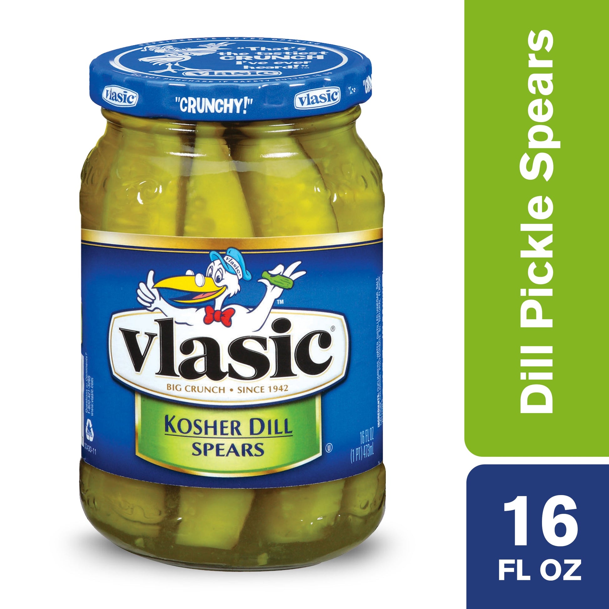 Vlasic Kosher Dill Pickle Spear Jar; 16 Fluid Ounce; 6 Per Case - High Mart Wholesale