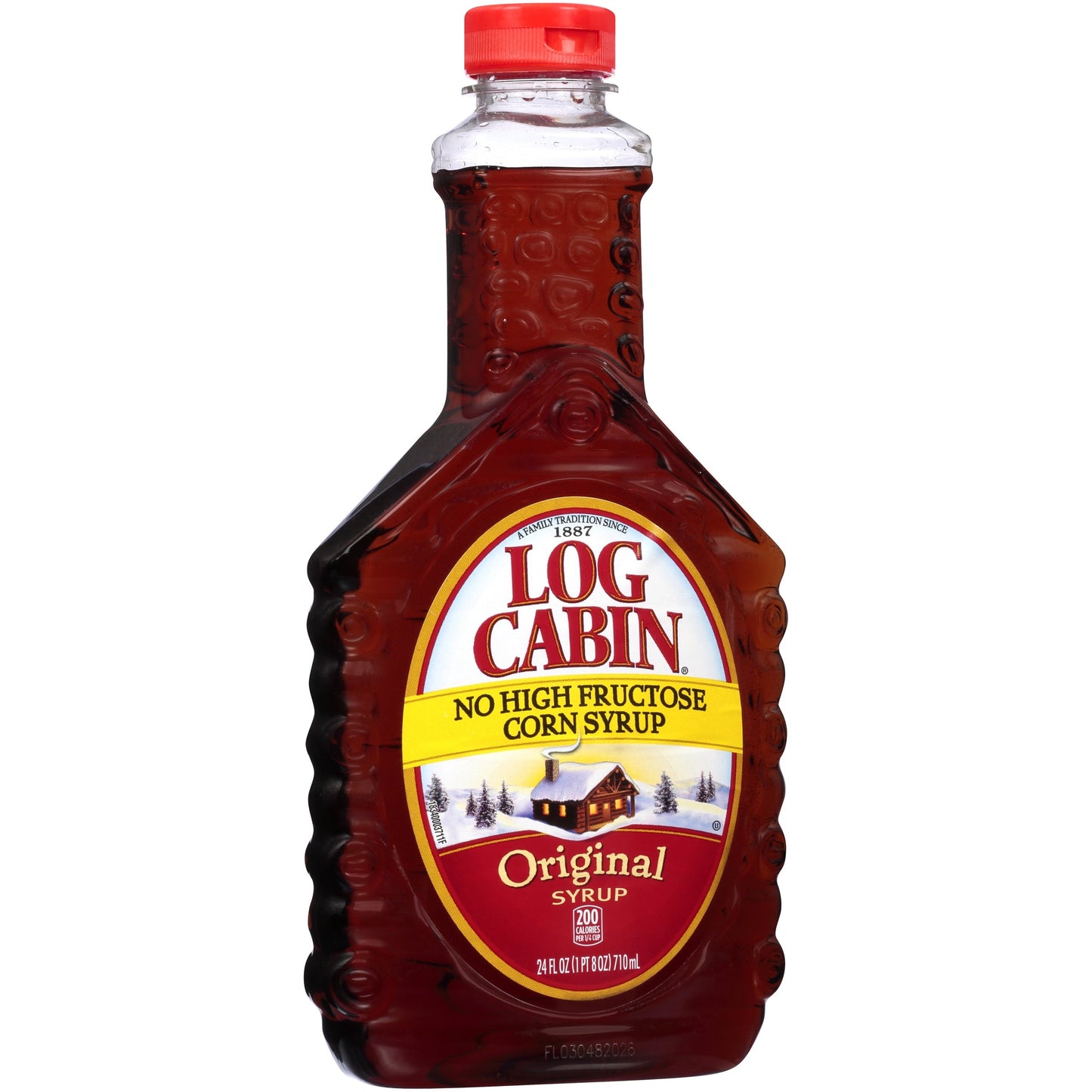Log Cabin Regular Syrup Bottle; 24 Fluid Ounce; 12 Per Case - High Mart Wholesale