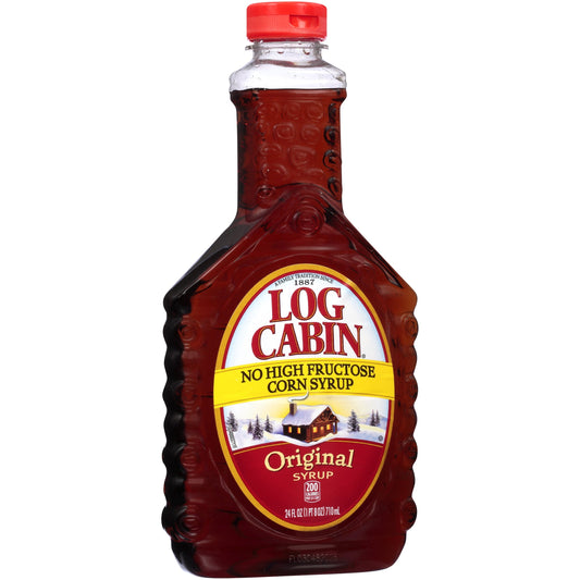 Log Cabin Regular Syrup Bottle; 24 Fluid Ounce; 12 Per Case - High Mart Wholesale