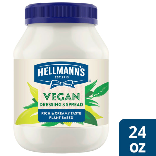 Hellmann's Carefully Crafted Vegan Mayonnaise Jar; 24 Fluid Ounce; 6 Per Case