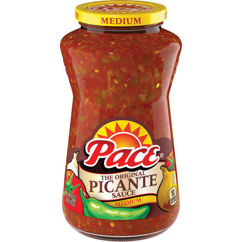 Pace Medium Picante Sauce; 16 Ounces; 12 Per Case - High Mart Wholesale