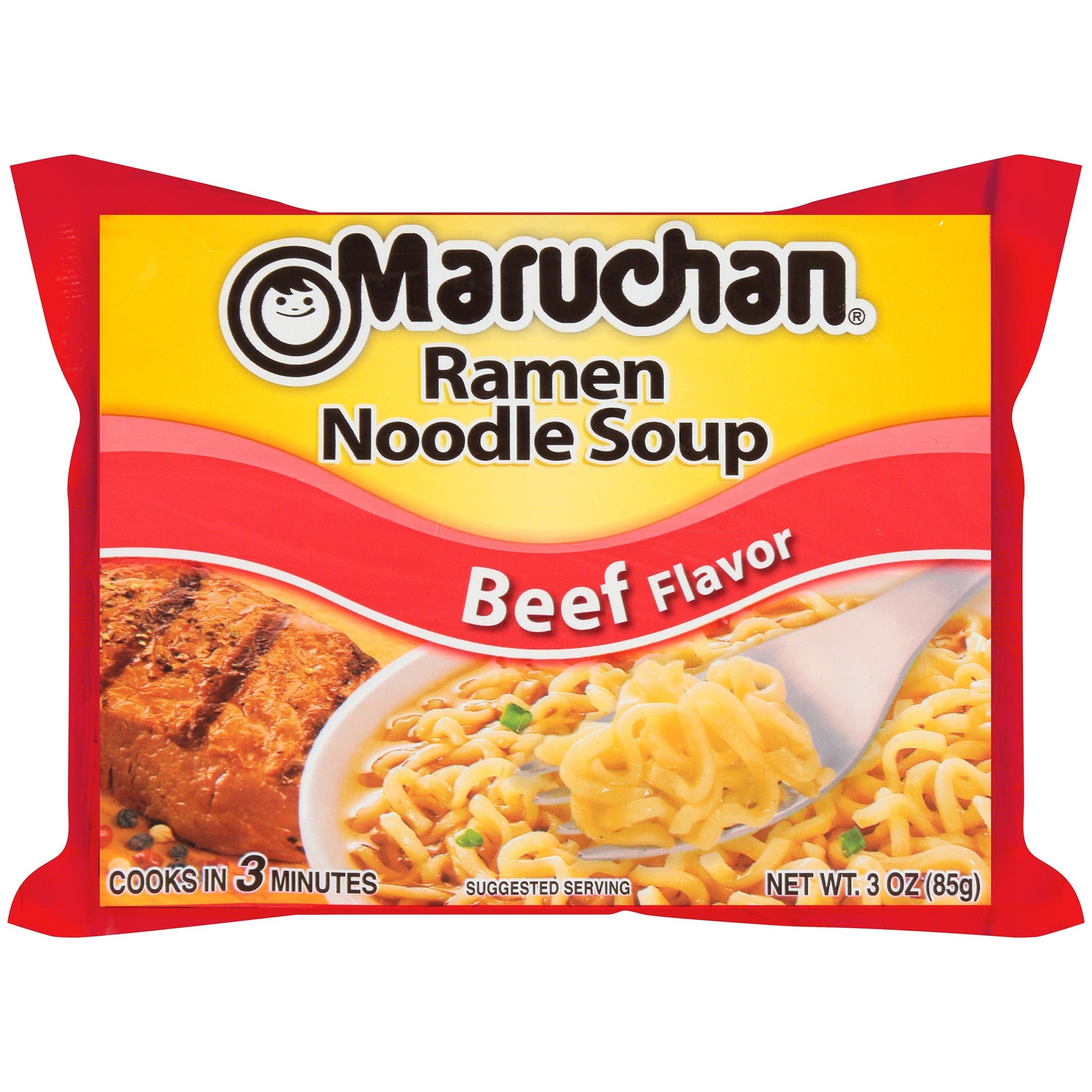 Maruchan Instant Beef Flavored Ramen Noodle Soup; 3 Ounces; 24 Per Case - High Mart Wholesale