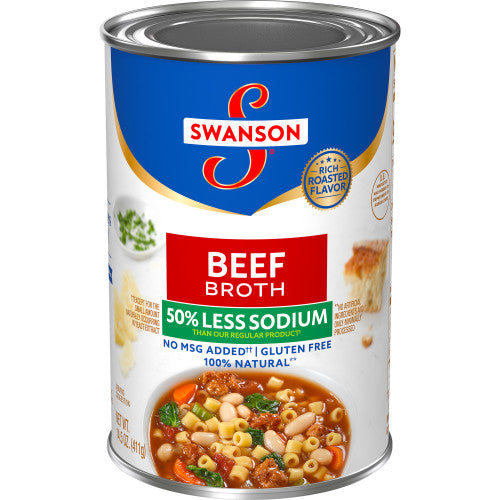 Swanson Beef Broth 50% Low Sodium; 14.5 Ounces; 24 Per Case - High Mart Wholesale