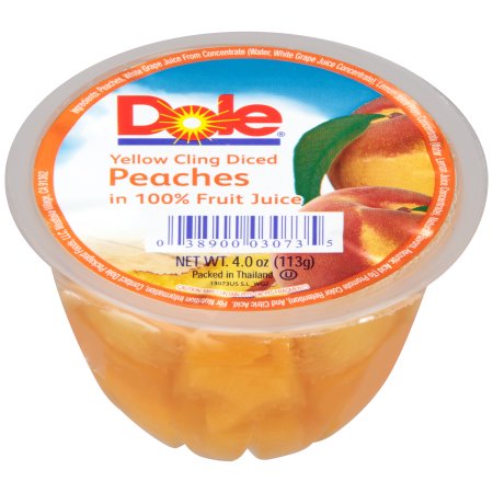 Dole In Juice Diced Peach; 4 Ounce; 36 Per Case