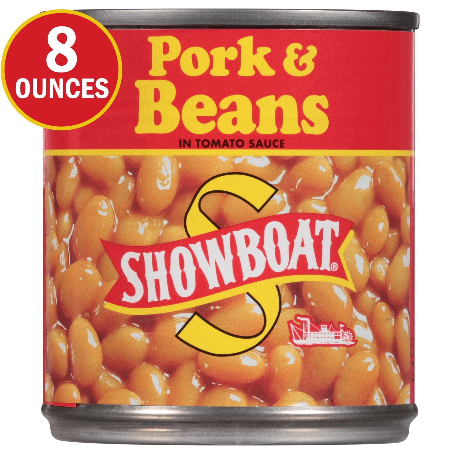 Showboat Bean Pork & Beans Pork & Beans Pop Top; 8 Ounces; 12 Per Case