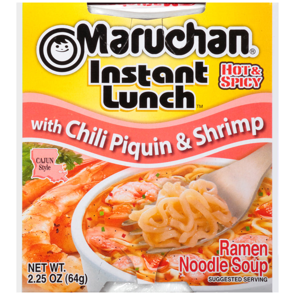 Maruchan Instant Hot & Spicy With Chili Piquin & Shrimp Flavored Ramen Noodle Soup; 2.25 Ounces; 12 Per Case - High Mart Wholesale