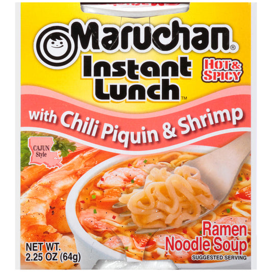 Maruchan Instant Hot & Spicy With Chili Piquin & Shrimp Flavored Ramen Noodle Soup; 2.25 Ounces; 12 Per Case - High Mart Wholesale