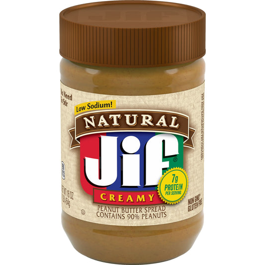 Jif Peanut Butter Natural Creamy 16 Ounce; 16 Ounces; 12 Per Case - High Mart Wholesale