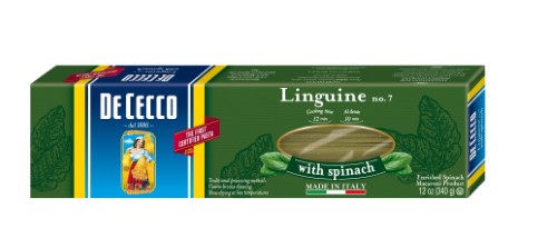 De Cecco No. 8 Linguine With Spinach; 0.75 Pounds; 12 Per Case
