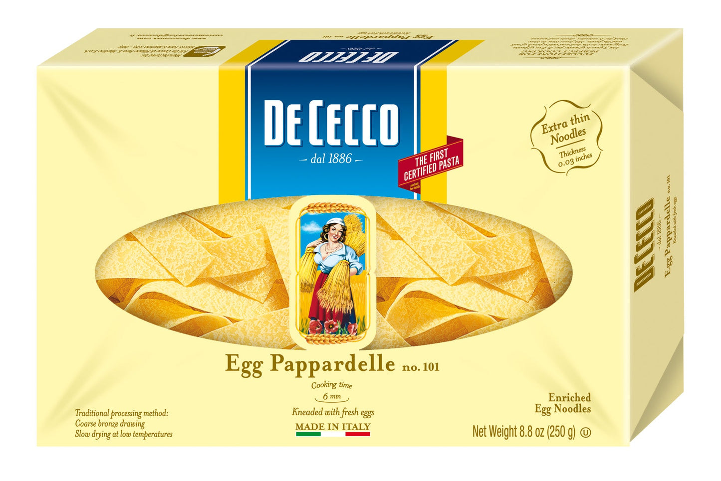 De Cecco Egg Pappardelle Pasta; 8.8 Ounces; 12 Per Case