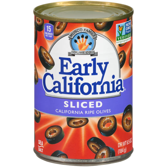 Early California Sliced Ripe Olives; 6.5 Ounce; 12 Per Case - High Mart Wholesale