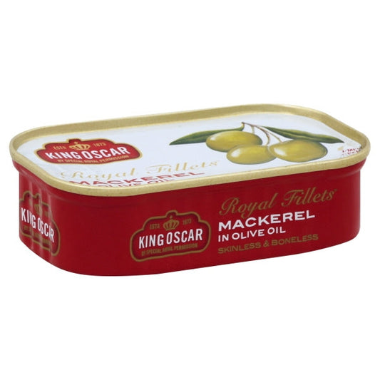 King Oscar Royal Fillet Skinless Boneless Mackerel Olive Oil; 4.05 Ounces; 12 Per Case