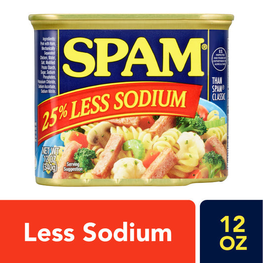 Spam Less Sodium Lunch Meat; 12 Ounce; 12 Per Case