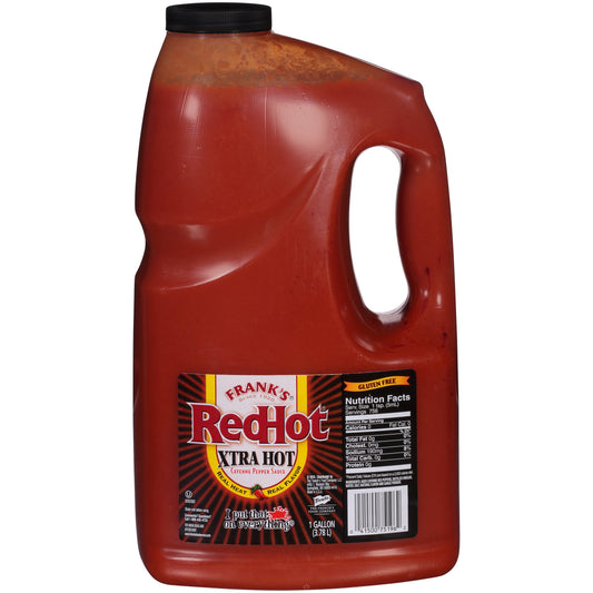 Frank's Redhot Extra Cayenne Pepper Hot Sauce Bulk; 1 Gallon; 4 Per Case - High Mart Wholesale