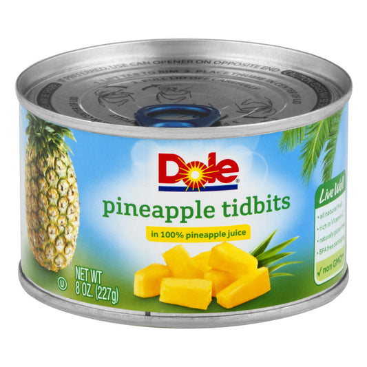 Dole Pineapple Tidbits In Juice; 8 Ounces; 12 Per Case