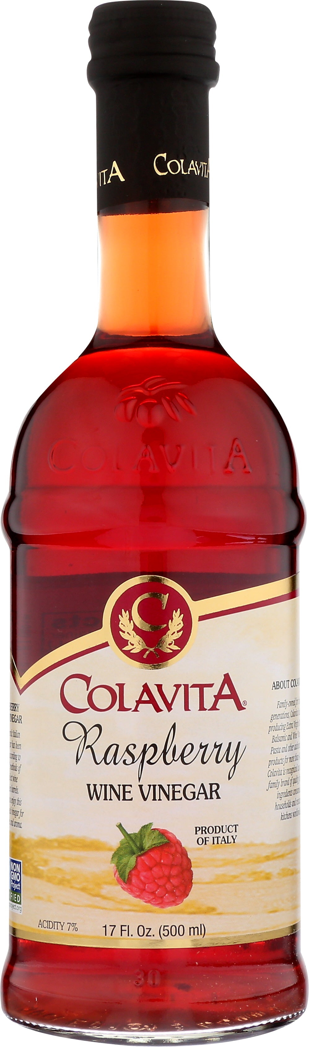 Colavita Raspberry Wine Vinegar Bottle; 17 Fluid Ounce; 12 Per Case