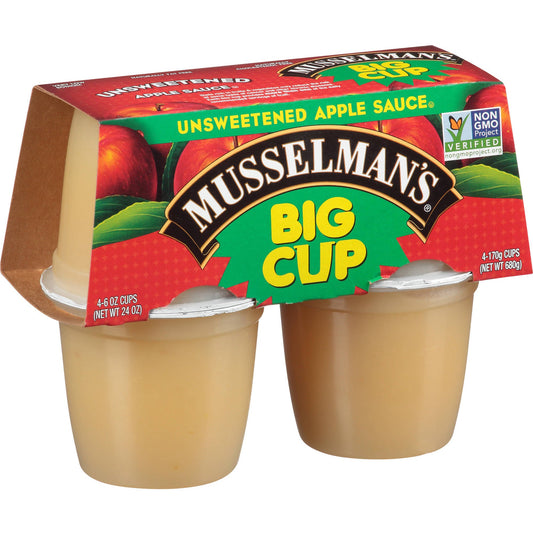 Musselman's Unsweetened Apple Sauce Big Cup; 24 Ounces; 12 Per Case