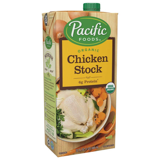 Pacific Foods Organic Chicken Stock; 32 Ounce; 12 Per Case - High Mart Wholesale