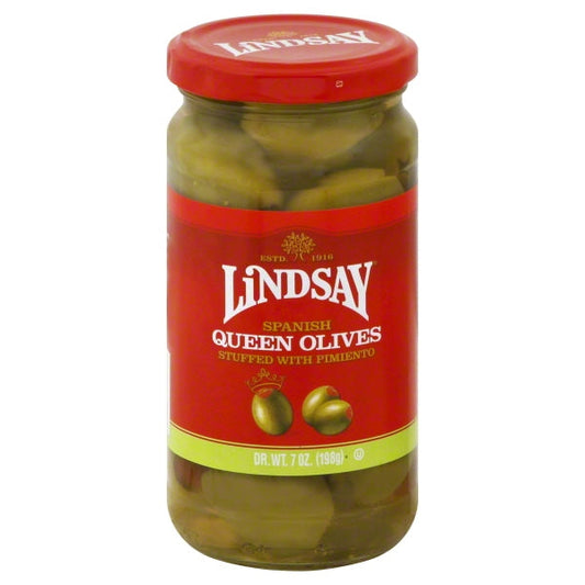 Lindsay Stuff Queen Olives Jar; 7 Ounce; 6 Per Case - High Mart Wholesale