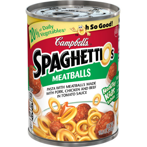 Campbell's Spaghetti O's And Meatballs Pasta; 15.6 Ounces; 24 Per Case - High Mart Wholesale