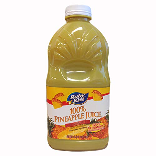 Ruby Kist Unsweetened Pineapple Juice Bottle; 46 Fluid Ounces; 12 Per Case