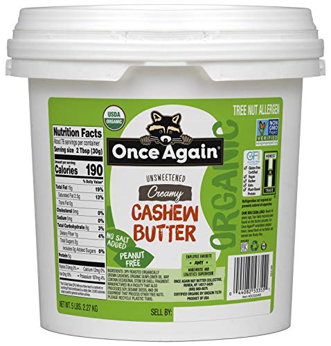 Once Again Nut Butter Organic Cashew Butter; 5 Pounds; 6 Per Case - High Mart Wholesale