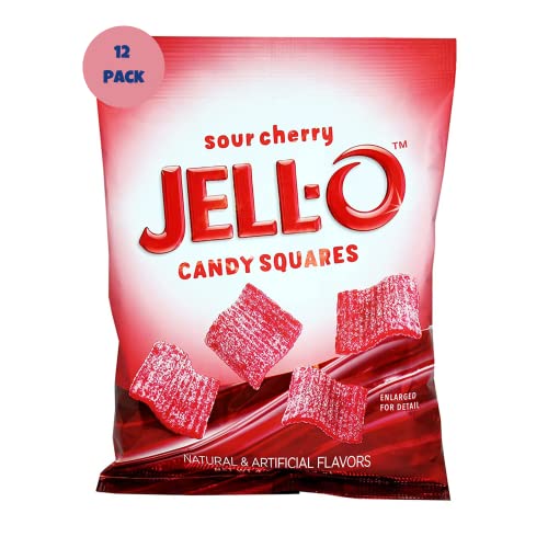 Jell-O Squares Sour Cherry Peg Bags; 4.5 Ounce; 12 Per Case - High Mart Wholesale