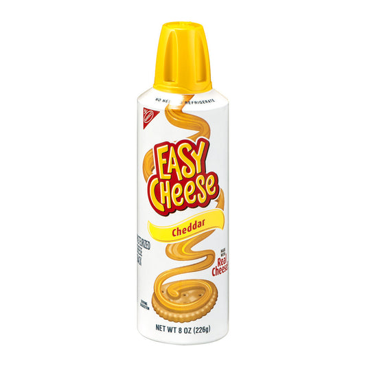Easy Cheese Nabisco Pasteurized Cheddar Cheese Snack; 8 Ounces; 12 Per Case - High Mart Wholesale