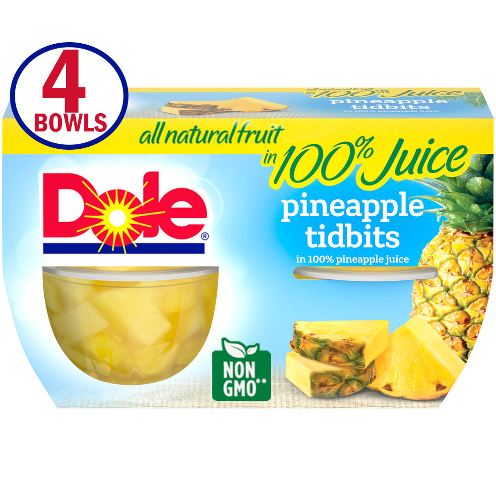 Dole Pineapple Tidbits In. Juice; 4 Ounce; 6 Per Case