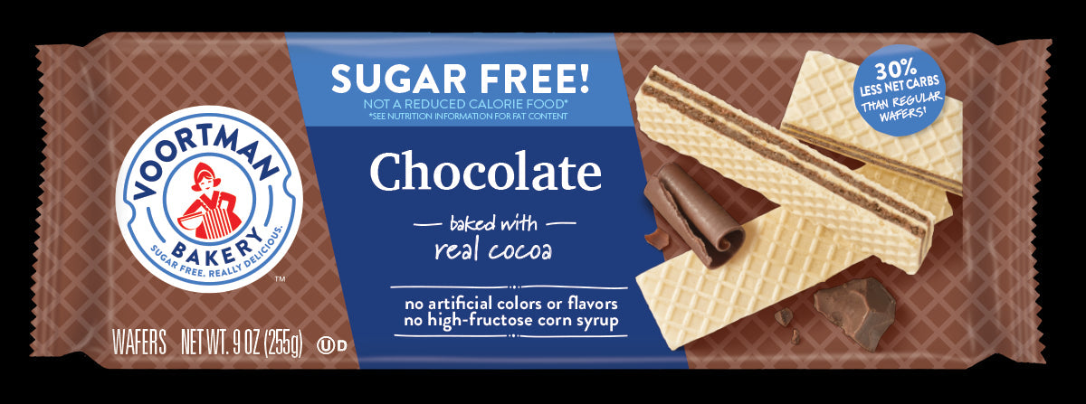 Voortman Sugar Free Chocolate Wafers; 9 Ounces; 12 Per Case - High Mart Wholesale