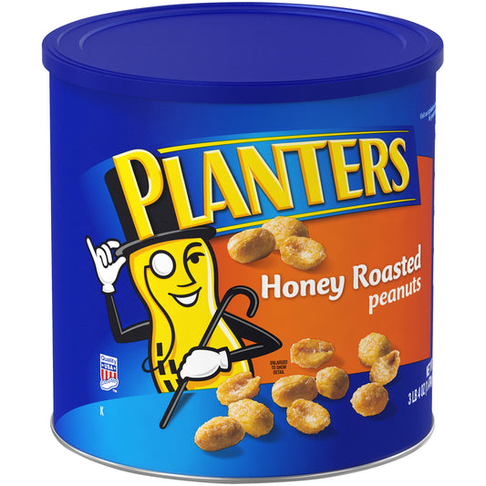 Planters Dry Honey Roasted Peanuts Tin; 52 Ounces; 6 Per Case