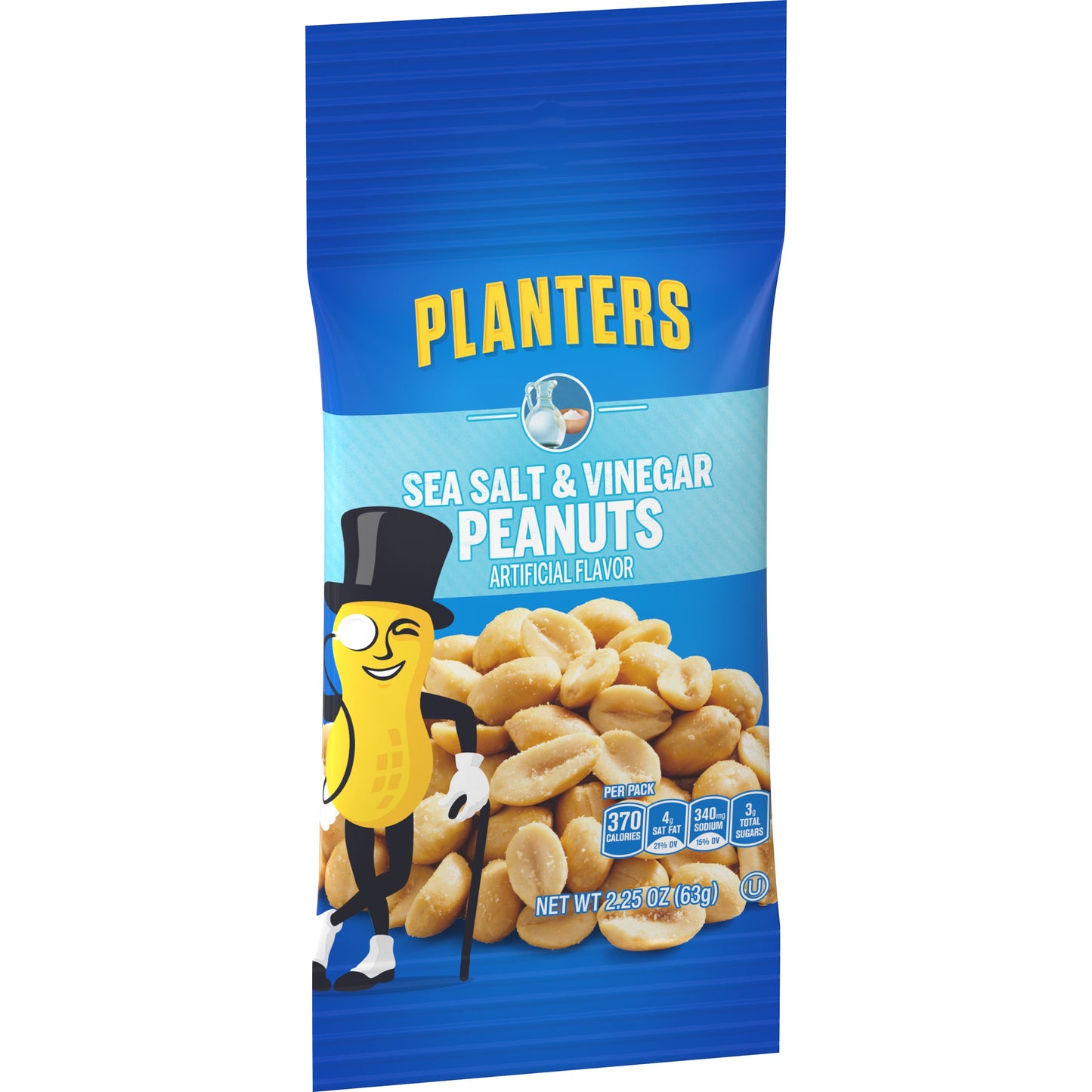 Planters Sea Salt & Vinegar Peanut; 2.25 Ounces; 10 Per Box; 3 Per Case