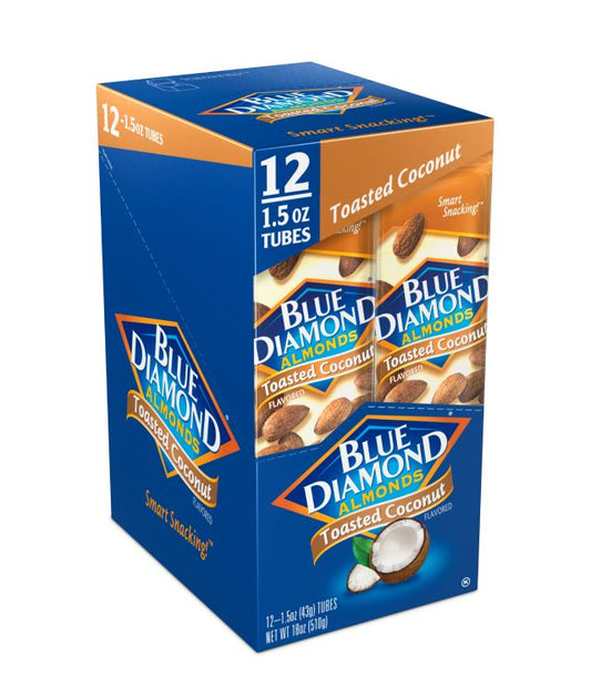 Blue Diamond Almonds Toasted Coconut Almonds; 1.5 Ounces; 12 Per Box; 12 Per Case - High Mart Wholesale