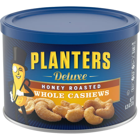 Planters Deluxe Nut Snack Honey Roasted Cashews; 8.25 Ounces; 6 Per Case