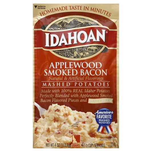 Idahoan Foods Mashed Potatoes Applewood Smoked Bacon Pouch; 4 Ounces; 12 Per Case